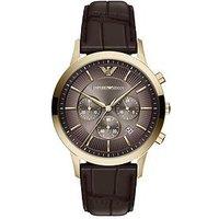Emporio Armani Archetipo Chronograph Brown Leather Watch