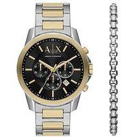 Armani Exchange Armani Exchange Men'S Chronograph, Stainless Steel Watch And Bracelet Set, Ax7148Set