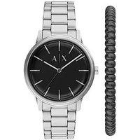 Armani Exchange Three-Hand Stainless Steel Watch And Bracelet Set (Ax7182Set)