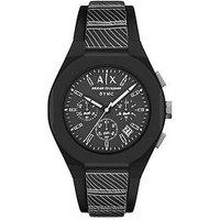 Armani Exchange Armani Exchange Men'S Sync Chronograph Black Silicone Watch, Ax4174