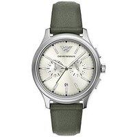 Emporio Armani Men'S Chronograph Green Leather Watch, Ar11801