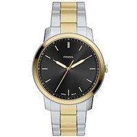 Fossil Men'S Minimalist Three-Hand Two-Tone Stainless Steel Watch, Fs6182
