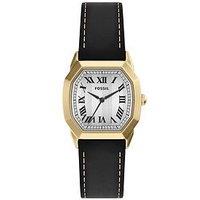 Fossil Men'S Harlow Three-Hand Black Leather Watch, Fs6215
