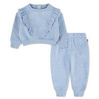 Levi'S Baby Ruffled Crewneck And Jogger - Skyway Heather Grey