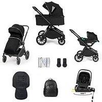 Ickle Bubba Altima 12 Piece Travel System With I-Size Nimbus Car Seat & Spin Isofix Base - All Black