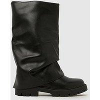 Schuh Dartford Ruched Chunky Skirt Boot - Black