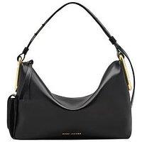 Marc Jacobs Womens Slouchy Zip-Top Gold Hardware Shoulder Bag - Black