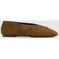Schuh Latte Round Toe Ballet Flats - Brown
