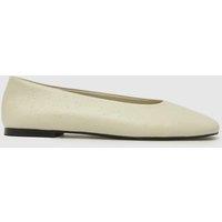 Schuh Lilah Leather Square Toe Ballet Flats - White