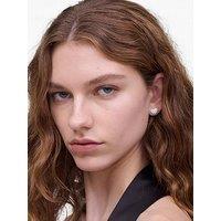 Marc Jacobs Womens Heart Pave Crystal Stud Earrings - Silver
