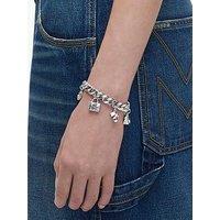 Marc Jacobs Womens Chunky Curb Chain Icon Charms Bracelet - Silver