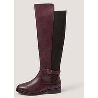 Monsoon Milly Leather Knee High Boots - Red