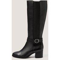 Monsoon Tori Leather Knee High Boots - Black