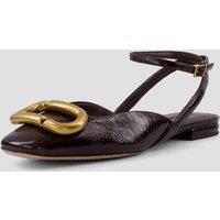 Marc Jacobs Womens Pop J Marc Hardware Ankle Strap Ballet Flats - Red