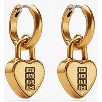 Marc Jacobs Heart Padlock Earrings - Antique Gold