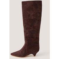Monsoon Isha Faux Suede Knee High Heeled Boots - Brown