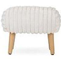 Cuddleco Etta Foot Stool - Cream Faux Fur