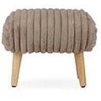 Cuddleco Etta Foot Stool - Mink Faux Fur
