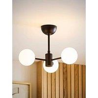 Valuelights Marlow Matte Black Multi Arm Ceiling Light And Warm White Bulb