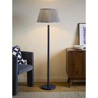 Valuelights Amara Navy Twist Floor Lamp With Chevron Pleated Taper Shade And Warm White Bulb