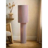 Valuelights Florence Burgundy Deckchair Linen Midi Floor Lamp And Warm White Bulb