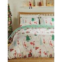 Duvet Day Elfie Christmas Duvet Set Cream/Mint