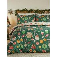 Duvet Day Festive Treats Soft Touch Duvet Set Emerald