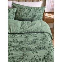 Duvet Day Seville Leaf Soft Tufted Duvet Set Green