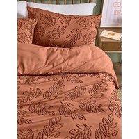 Duvet Day Seville Leaf Soft Tufted Duvet Set Rust
