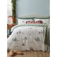 Wylder Christmas Tree Lane Duvet Set Natural/Sage