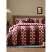Furn Huxley Duvet Set Chocolate & Blush