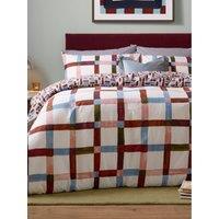 Furn Selvan Duvet Set Oatmilk & Burgundy