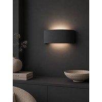 Valuelights Vincent Dark Navy Curved Flush Wall Light And Warm White Bulb