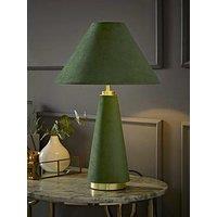 Valuelights Martha Green Velvet Table Lamp And Warm White Bulb