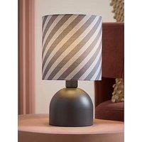 Valuelights Miley Grey Twist Table Lamp And Warm White Bulb