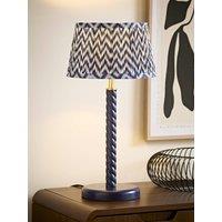 Valuelights Amara Navy Twist Table Lamp With Chevron Pleated Taper Shade And Warm White Bulb