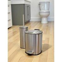 Showerdrape Capri Satin Chrome 3L Bathroom Bin & Toilet Brush Set