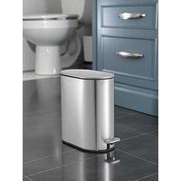 Showerdrape Fortuna 5L Soft Close Bathroom Pedal Bin Satin Silver
