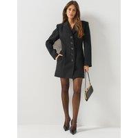 Marc Jacobs Womens Tailored Button-Front Peak Lapel Blazer Dress - Black