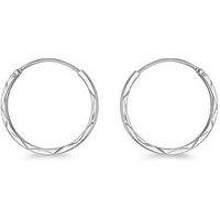 The Love Collection Sterling Silver 15Mm Diamond Cut Hoop Earring