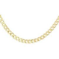 The Love Collection Sterling Silver Gold Plated 90 Flat Curb Chain 41Cm/16'