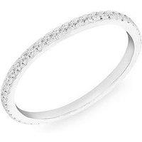 The Love Collection Sterling Silver Rhodium Plated 1.5Mm White Cz Eternity Ring