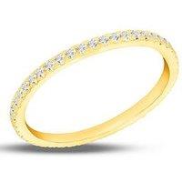The Love Collection Sterling Silver Yellow Gold Plated 40 X 1.5Mm White Cz Eternity Ring