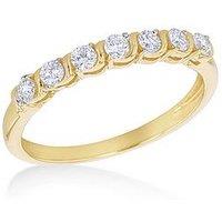 The Love Collection Sterling Silver Gold Plated 0.31Ct Lab Created Diamond 7-Stone Ring