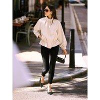 New Look Womens High Neck Peplum Zip Through Windbreaker - Beige