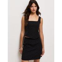 New Look Womens Diamante High Waist Mini Skirt - Black