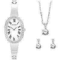 Sekonda Womens Bellamy Silver Watch, Necklace And Earrings Gift Set