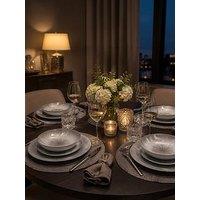 Waterside 12Pc Grey Star Two Tone Dinner Set