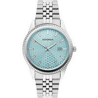 Sekonda Mens King Silver Stainless Steel Honeycomb Analogue Watch - Blue