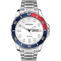 Sekonda Mens Balearic Stainless Steel Strap With White Dial Analogue Watch